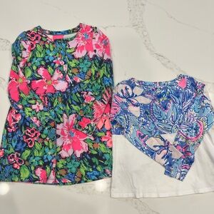 Lilly Pulitzer Girls' Bundle - Long Sleeve Floral Top and Dress (S)